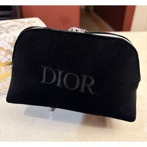 DIOR Black Velvet Makeup Pouch w/Box, EUC